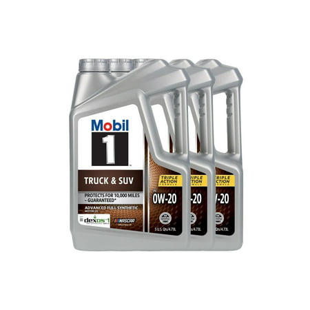 Mobil 1 124593 Truck and SUV Motor Oil  0W-20  5 Qt  Case of 3
