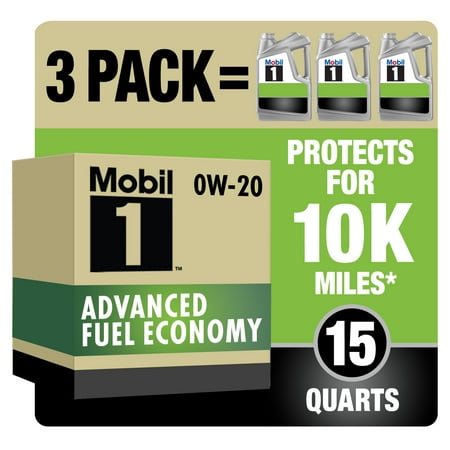 (4 Pack) Mobil 1 Advanced Fuel Economy Full Synthetic Motor Oil 0W-20  5 Qt (3 Pack)