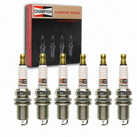 6 Pc Champion 9201 Iridium Spark Plugs for 4512 9807B-561-5W BKR6EYA F8DPER FGR9DQI IFR6E11 IFR6J11 K20RU RC12WYPB4 SK16PR-A11 Ignition Wire Secondary