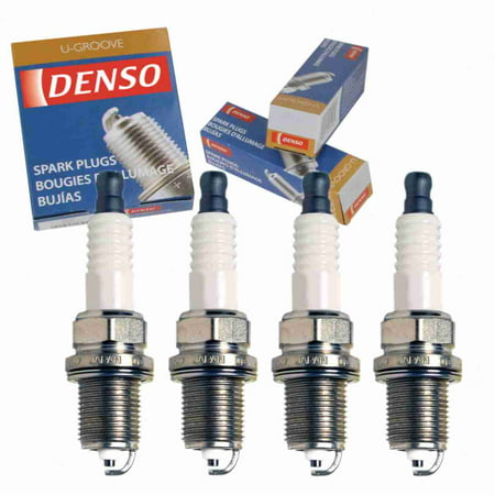 4 Pc DENSO 3119 Standard U-Groove Spark Plugs for 19302724 22401-0B015 22401-53J05 5614285 90919-01176 90919-01244 K16R-U Ignition Wire Secondary Fits