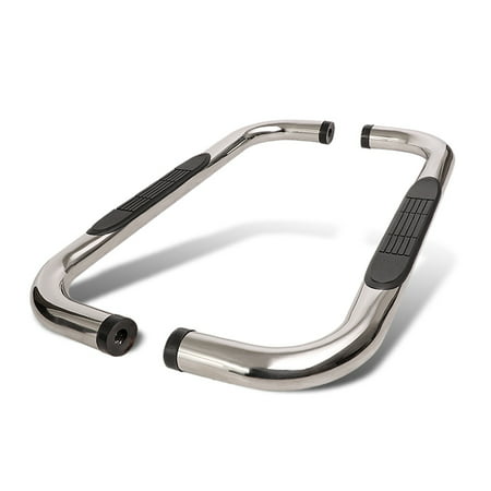 Chrome 3  Round Side Step Nerf Bar for 99-19 Chevy Silverado/Sierra Standard Cab 00 01 02 03 04 05 06 07 08 09 10 11 12 13 14 15 16 17 18