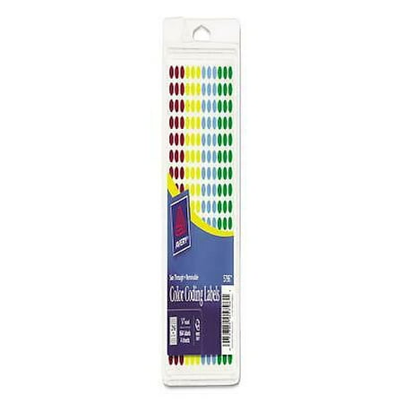 2PK Handwrite-Only Self-Adhesive  See Through  Removable Round Color Dots  0.25  Dia.  Assorted  216/Sheet  4 Sheets/Pack  (5796)