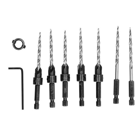 Countersink Drill Bit  Tapered Drilling Bits 11/64 1/4 Hex Shank 82 Degrees Celsius Hamfering Efficient for Industrial for Woodworking