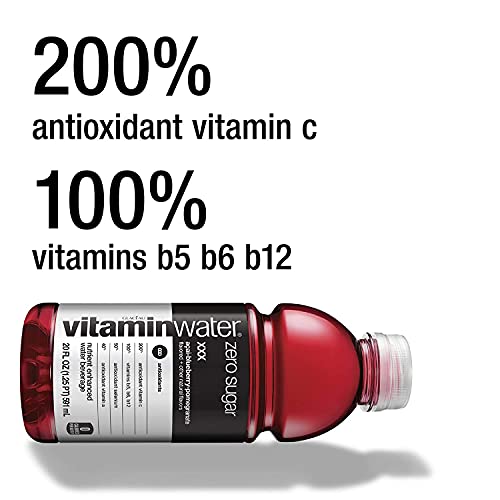 Vitamin Water ZERO Sugar - XXX Acai-Blueberry-Pomegranate | 20 Fl Oz Bottles, Nutrient Enhanced Flavored Water W/ Vitamins, Antioxidants, Electrolytes thumbnail
