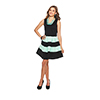 Juniors Crystal Doll Color Block Sleeveless Dress 3, Mint/black