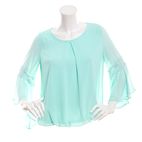 Juniors a. Byer 3/4 Bell Sleeve Blouse S, Mint