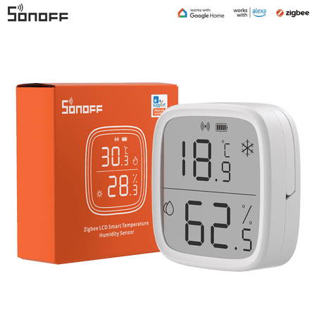 SONOFF SNZB-02D Zigbee LCD Smart Temperature Humidity Sensor Hygrometer Thermometer Works with Alexa Google Home Via Zigbee Hub