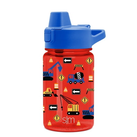 Simple Modern 12 Fl Oz Reusable Tritan Summit Water Bottle with Silicone Straw Lid|Construction Zone