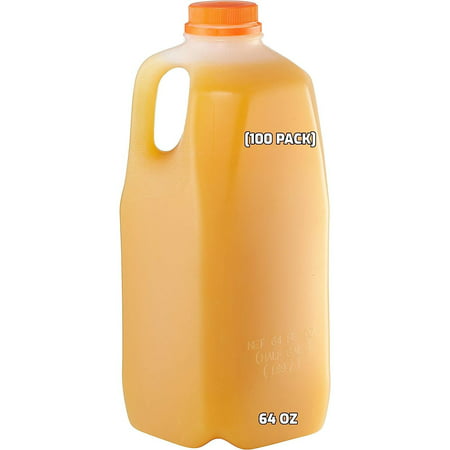 [100 PACK] Empty Plastic Juice Bottles with Tamper Evident S 64 OZ - Half Gallon  Smoothie Bottles - Ideal for Juices  Milk  Smoothies  Picnic S and E