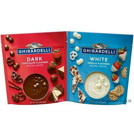 Ghirardelli Melting Wafers Variety Pack with Ghirardelli White Chocolate Melting Wafers and Ghirardelli Dark Chocolate Melting Wafers. One Stop Shoppi