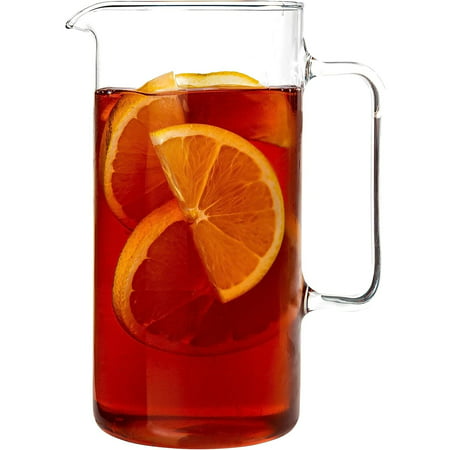 WBTAYB Glass Pitcher  64 Oz (2 Quart) Borosilicate Glass Water Pitchers  Hot and Cold Safe Sangria Pitchers  for Beverage  Iced Tea  Lemonade & Juice