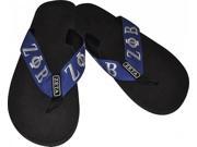 Buffalo Dallas Zeta Phi Beta Sorority Ladies Thong-Style Flip Flop Sandals [Black/Blue - 9]