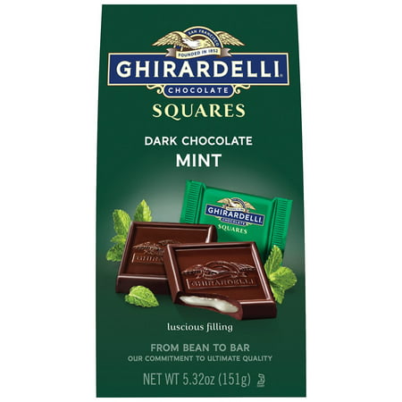 Ghirardelli Squares  Dark Chocolate Mint Dark Chocolate with Mint Filling 5.32oz