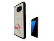 Samsung Galaxy S7 G930 Rubber Case Cover- Black 1021 - Pink Bow Girls Fashion Love Quote