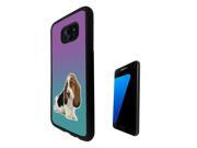 Samsung Galaxy S7 Edge G935 Rubber Case Cover- Black 1507 - Trendy Dog Hound Pets Collage Animals Kawaii