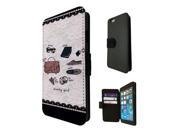 iPhone 4 4s Flip Case Cover Book Style Tpu Case 1253 - Trendy Fashion Bloggers Favourite Handbag Sunglasses Lipstick Nailpolish