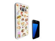 Samsung Galaxy S7 Active 5.1-2016 Gel Silicone Case Protection Cover C0275 - Collage Food Ice Cream Cupcake Doughnut Macaroon Waffle Peanut Butter