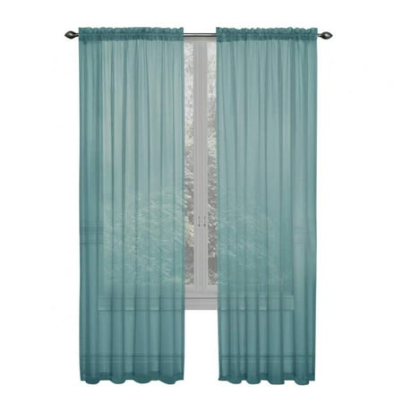 Window Sheer Tulle Curtains Treatment Rod Pocket Curtain Panels for Kitchen Bedroom Living Room