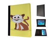 1136 - Cute Fun Cat Animal Drawing Yellow Design Apple iPad Pro -2015  Pouch Cover Book Style Defender Stand Cover