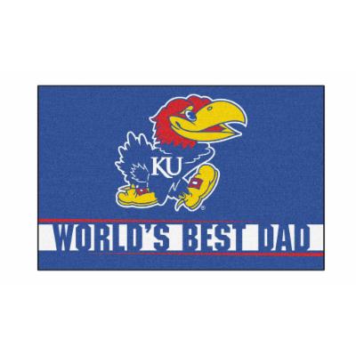 18220 19 X 30 in. Kansas Jayhawks Worlds Best Dad Starter Mat Accent Rug, Blue