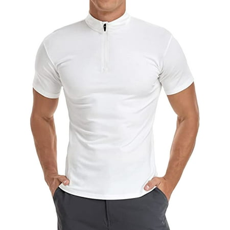 Pedort Men S Dress Shirts Polo Shirts for Men Short Sleeve Golf Collar Geometry Graphics Outdoor Street Fashion Casual T-Shirt Breathable White L