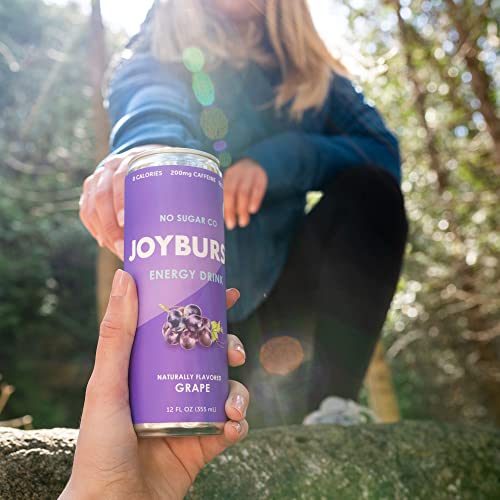 No Sugar Joyburst Energy Drink, Grape, 0 Calorie, 0 Sugar, Sugar Free Energy Drink with Natural Caffeine, Hint of Sweetness and Refreshing Sparkling W thumbnail