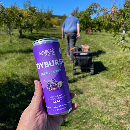 No Sugar Joyburst Energy Drink, Grape, 0 Calorie, 0 Sugar, Sugar Free Energy Drink with Natural Caffeine, Hint of Sweetness and Refreshing Sparkling W thumbnail