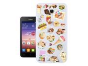 Huawei Ascend Y550 Gel Silicone Case All Edges Protection Cover C0275 - Collage Food Ice Cream Cupcake Doughnut Mcaroon Waffle Peanut Butter