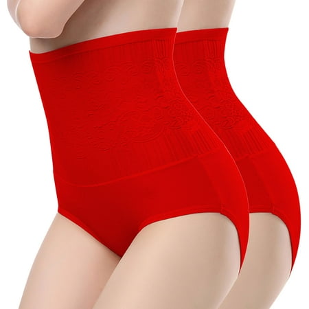 GWAABD Panties for Women 2PC Womens High Waist Shapewear Panties Lifter Body Shaper Panty Ladies Slim Waist Trainer Pants