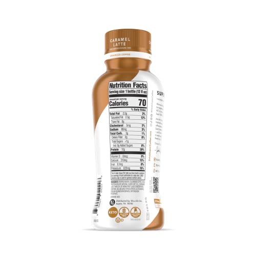Super Coffee, Iced Keto Coffee (0g Added Sugar, 10g Protein, 70 Calories) [Caramel Latte] 12 Fl Oz, 6 Pack | Iced Coffee, Protein Coffee, Coffee Drink thumbnail