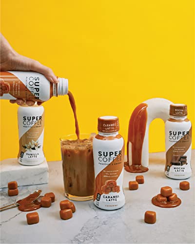 Super Coffee, Iced Keto Coffee (0g Added Sugar, 10g Protein, 70 Calories) [Caramel Latte] 12 Fl Oz, 6 Pack | Iced Coffee, Protein Coffee, Coffee Drink thumbnail