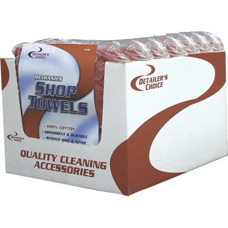 Detailer S Choice Mechanic S Red Shop Towels — 50-Pk.  13in. X 14in.  Model# 3-5588