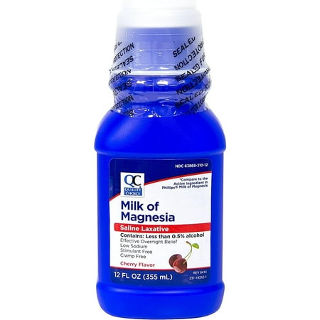 Omsix Milk of Magnesia Cherry Flavor 12 Fl Oz (335ml)  Plastic Bottle (Pack of 6)