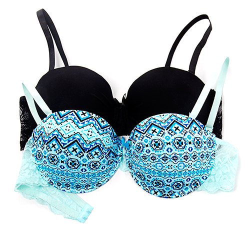 Juniors Love Affair 2pc. Bras La2062rg-2pkc 38c, Mint Frosting/black