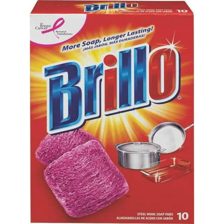 Brillo 23310 Steel Wool Soap Pad  10 Count  Each