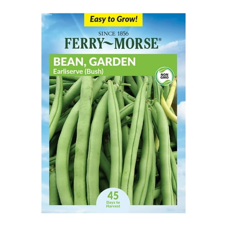 Ferry-Morse 8G Bean  Garden Earliserve (Bush) Vegetable Plants Seeds Packet- Seed Gardening  Full Sunlight