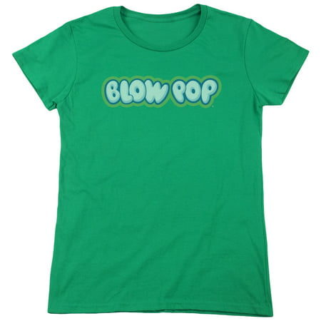 Tootsie Roll Blow Pop Logo S/S Women S T-Shirt Kelly Green