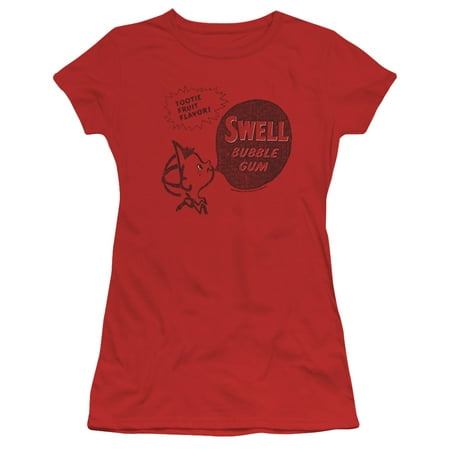 Dubble Bubble Swell Gum S/S Junior Women S T-Shirt Sheer Red