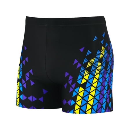 Men S Rash Guard Swim Shorts Quick-Dry Training Swimsuits Competition Swim Suit 6504 Grid
