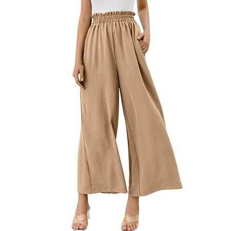 GWAABD Women S Plus Size Ripped Jeans Women Wide Leg Pants High Waisted Cotton Palazzo Pants Work Long Trousers with Pockets