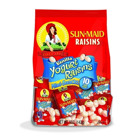 Sun-Maid Mini-Snacks Vanilla Yogurt Flavored Raisins  10 Count  5 Ounce (Pack of 2)