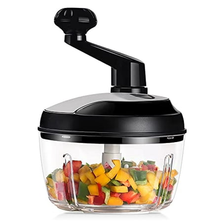 KEOUKE Vegetable Food Chopper Cutter-Heavy Duty Chopper (7 Cups) Hand Crank Processor Chops Onion Nuts Fruits Chilli with Egg White Separator