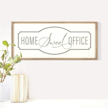 My Texas House Modern Farmhouse 16  X 36  Home Sweet Office White Natural Wood Framed Print Wall Art
