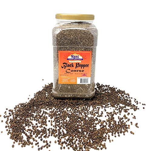 Rani Black Pepper Coarse Ground 28 Mesh (Table Grind)  80oz (5lbs) 2.27kg Bulk PET Jar ~ All Natural | Vegan | Gluten Friendly | NON-GMO | Kosher thumbnail