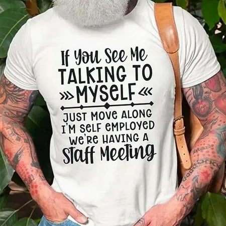 SHUDAGENG Men S T-shirt Graphic Text 3D Printing Street Casual Short Sleeve Button Down Printed Clothing Basic  White  L