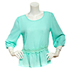Juniors a. Byer Set 3/4 Sleeve Lattice Back Top L, Mint