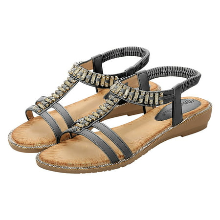 GWAABD Womens Outdoor Sandals Women S Rhinestone Sandals Women S Summer Sandals Fashion Women S Sandals