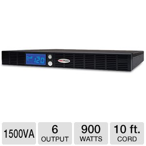 Cyberpower OR1500LCDRM1U Smart App Intelligent LCD OR1500LCDRM1U - UPS - 900 Watt - 1500 VA 9 Ah - RS-232  USB - 6 Output Connector(s) - 1U