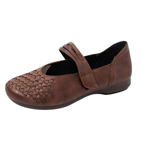 GWAABD Business Casual Shoes Womens Summer Shoes Shoe Soft Flat Retro Non-Slip Casual Bottom Comfortable Women S Casual Shoes