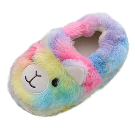Relanfenk Baby Shoes Toddler Kids Warm Boys Girls Cartoon Soft-Soled Slippers Shoes